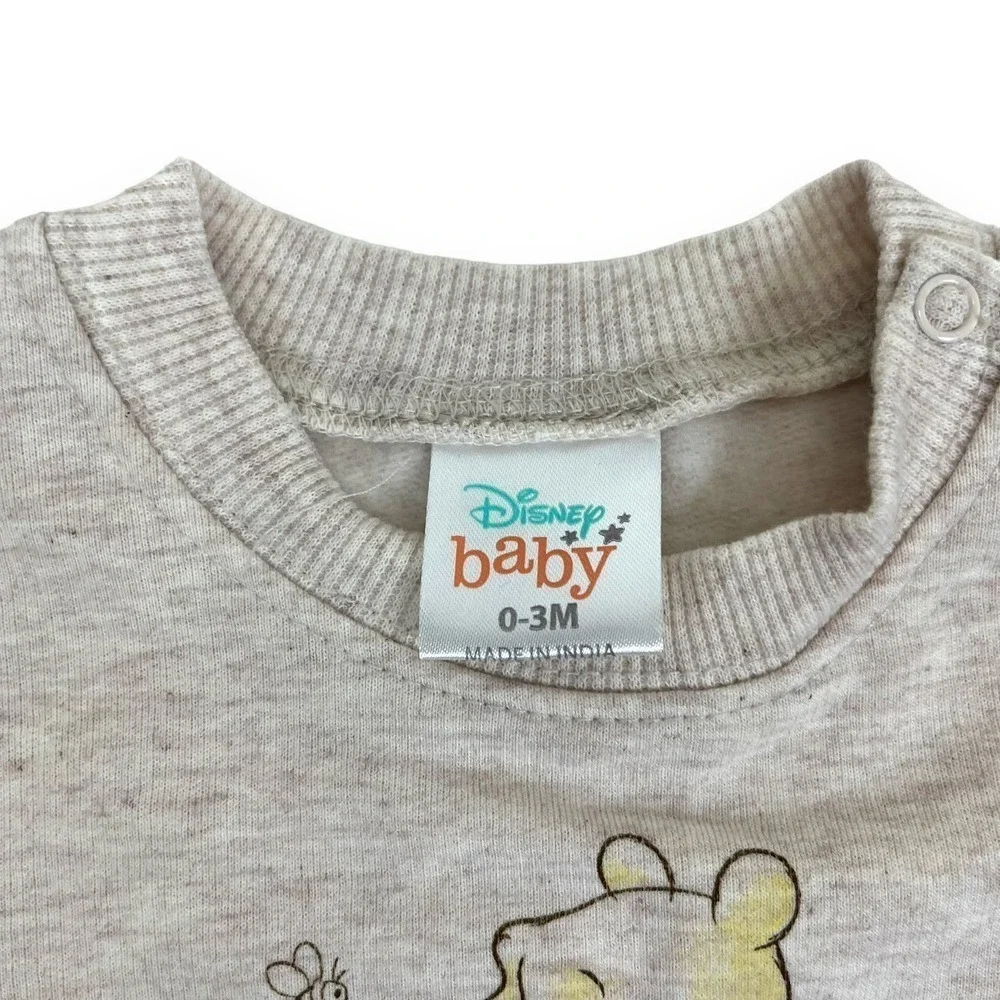 NWT Disney Baby Winnie The Pooh Graphic Pullover Sweatshirt Oatmeal Size 0-3 Mon - Picture 4 of 7